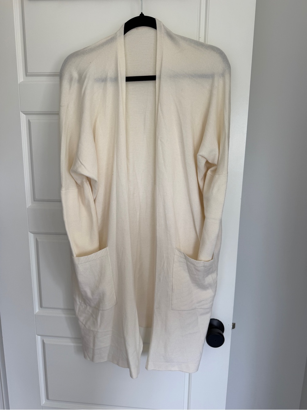 Kit and Ace Cream Wool Blend Open-Front Longline Cardigan